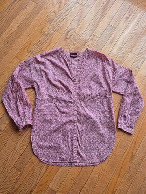 Liberty Art Fabrics Cotton Floral Tunic Style Blouse Medium FLAW